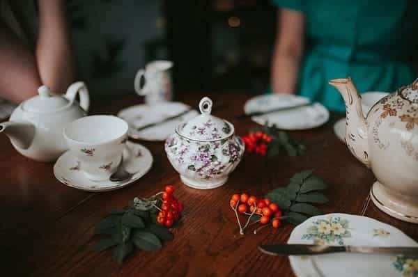 théière anglaise et salon de thé